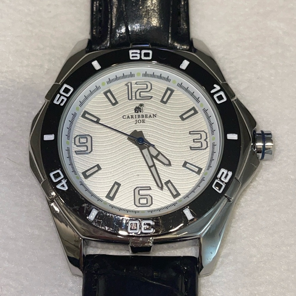 Caribbean Joe Black Band Leather NEEDS BATTERY